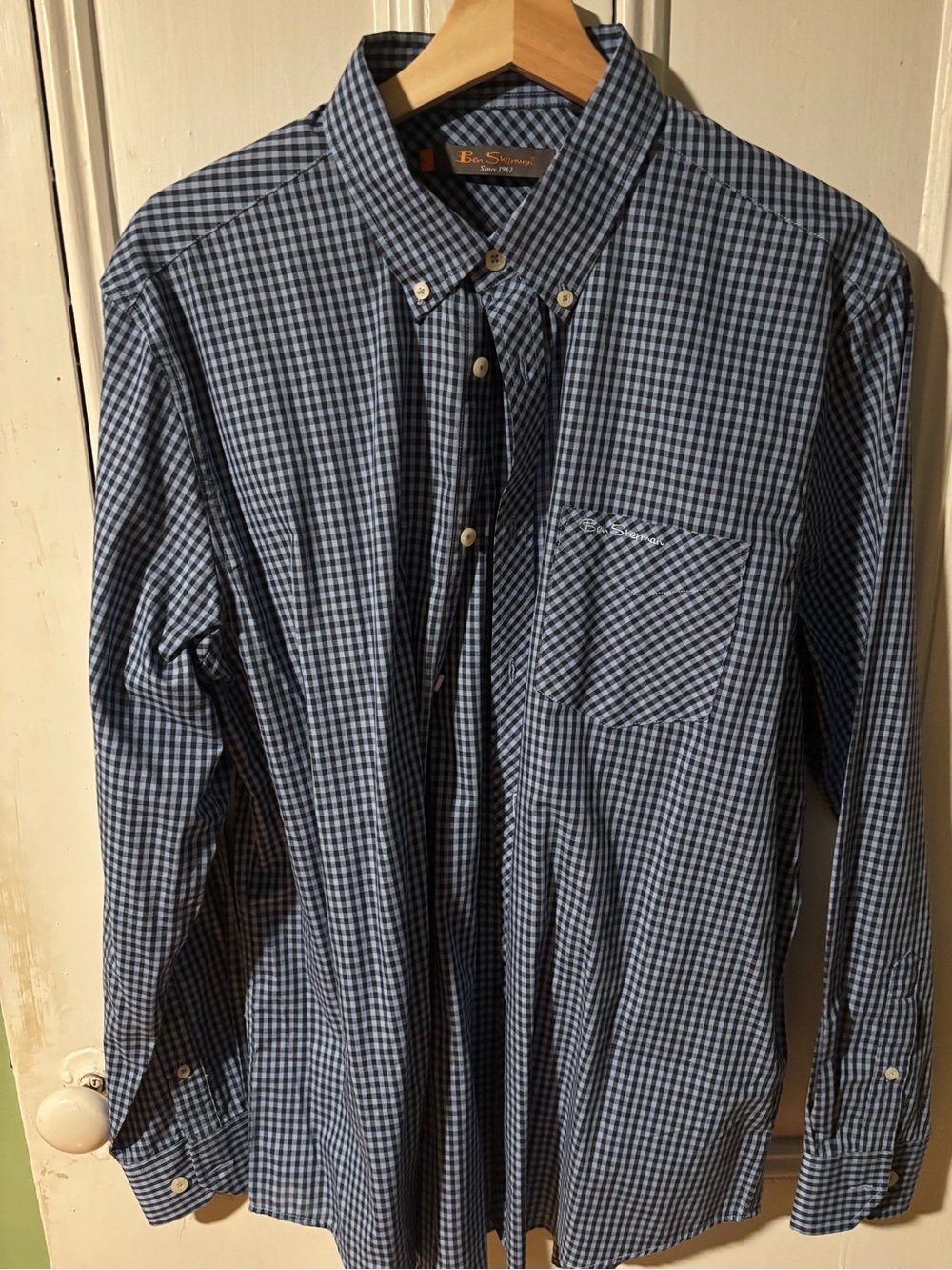 Ben Sherman Navy and Black Gingham Button-Down Shirt